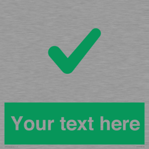 Custom green background, green tick sign